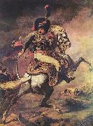 Theodore   Gericault Offizier der Gardejager beim Angriff oil painting reproduction